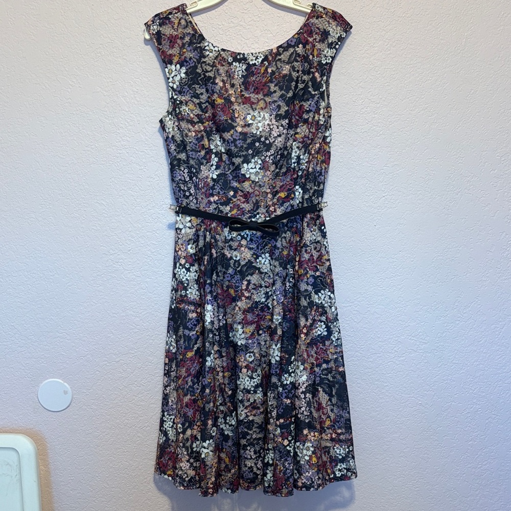 Floral Lace Overlay Dress